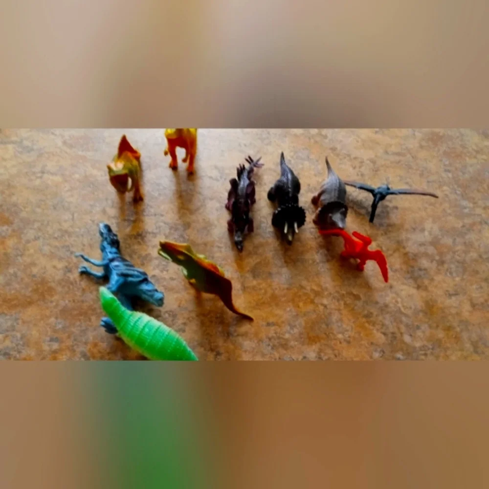 Assorted Mini Toy Dinosaurs - Multi-Color Reptile Figures set of #10